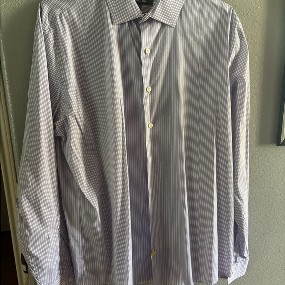 Kenneth Cole Men's Striped Dress Shirt - Light Purple - Picture 1 of 3